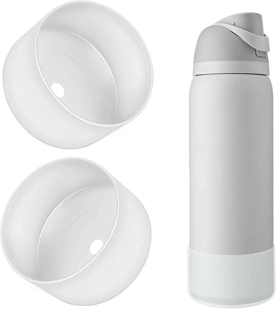2PCS Silicone Water Bottle Boot, Compatible with Owala 24oz 32oz 40oz, Protective Anti-Scratch & Anti-Dent No Noise Sleeve Cover for FreeSip/Twist/Flip Water Bottles (Transparent, 32oz)