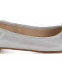Women's Comfortable Round Toe Ballet Flats Dress Shoes, Silver, Size 11