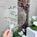 Geelin 50 Pcs Wedding Fans Eucalyptus Transparent Acrylic Bridal Shower Favor Fans for Guests Thank You for Celebrating with Us Handheld Gift for Wedding Bridesmaid Ceremony Baby Shower Summer Outdoor