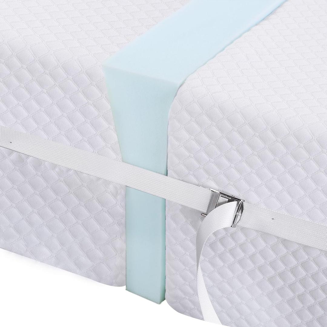 HOMBYS Twin to King Bed Converter Kit Bed Bridge with Matching Fastening Straps, Foam Split King Gap Filler, Adjustable Mattress Bridge Connector for Stayover, Family Room, 3"x75"
