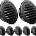 Zonon 8 Pcs Stainless Steel Soffit Vents 6 Inch Round Dryer Vent Cover with Mesh Screen for Home Outdoor Bathroom Wall Ceiling Outside Exterior Exhaust Black
