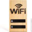 WIFI Sign, Solid Wood Table or Wall WIFI Password Sign for Home Guest Room Business, Magnet Aesthetic Primitive Rewrite WIFI Board Decor for Airbnb (Raw Pine Wood)