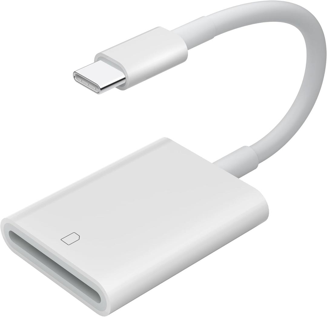 USB C SD Card Reader,USB 3.0 High Speed to SD Card Adapter for iPhone 15/16 Pro Max iPad Pro Trail Game Camera Viewer for MacBook Pro/Air iMac M1 M2 M3 Galaxy S24 Android PhoneTablet (White)