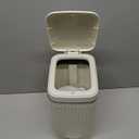 rejomiik Small Bathroom Trash Can with Lid 1.9 Gallon Step Trash Can Slim Garbage Can with Soft-Close Waste Bin for Bathroom, Bedroom, Office, Dorm, RV, Off-White