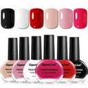 10ml Nude Pink Nail Polish Set 6 Colors Brown Red Purple All Seasons Neutral Color Quick Dry Nail Polish Set for Women Salon DIY Nail Art (OPE-6NP-KIT-04)