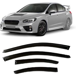 Tape-On Rain Guard 4-Piece for 2015-2021 Subaru WRX Windows Visor Shield Shade Smoke 1521WRX (black)