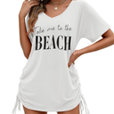 AI'MAGE Swimsuit Coverup for Women Short Sleeve Bathing Suit Cover Up T-Shirt Casual Beach Dress Drawstring Swim Cover Up (S)