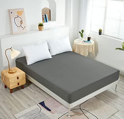 NHNHN Fitted Sheet-Deep Pockets-Soft Microfiber-Easy Care-Shrinkage and Fade Resistant-Fitted Sheets Full Size for Girl Woman Teens Kids-Only 1 Fitted Sheet (Full,Dark Grey)