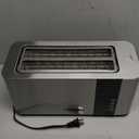 Mueller UltraToast Full Stainless Steel Toaster 4 Slice, Long Extra-Wide Slots for Bagels and Waffles, 6 Browning Levels, LED Display, Cancel/Defrost/Reheat Functions & Removable Tray, Kitchen Gadgets