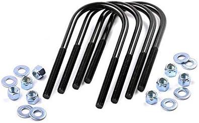 Rough Country 1/2" Round Suspension U-Bolts | 1/2 x3.75 x 9-7618,Black