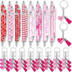 Demonwer 96 Pcs Employee Appreciation Gifts Happy Valentines Ballpoint Pens Bookmarks Heart Keychains Bulk Inspirational Thank You Gifts for Team Staff Coworkers Employees Teachers Nurses