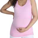 Motherhood Maternity Women's Side Ruched Scoop Neck Pregnancy Tank Top, S
