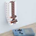 Battery Holder Storage Organizer - Wall Mount Battery Container Fit for 10 AAA & 10 AA Batteries (White)
