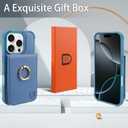 VANAVAGY Compatible for iPhone 16 Pro Max Wallet Case with Credit Card Holder Coin Pocket [360 Rotation Ring Kickstand], PU Leather Magnetic Clasp Flip Phone Cover for Women Men 6.9 Inch,Blue