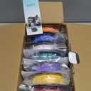 250g PLA Filament 1.75mm Bundle, SUNLU 3D Printer Filament Neatly Wound, Individually Vacuum Packed, 250g Spool, 8 Rolls, White+Red+Orange+Yellow+Green+Blue+Cyan+Purple