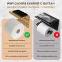 Synthetic Rattan Toilet Paper Holder with Shelf  Fits Mega Rolls, Boho Bathroom Decor Roll Holder for RV, Washroom, Kitchen  Water-Resistant Woven Tissue Dispenser (Natural, Screw Mount)