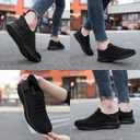 Womens Walking Shoes Slip On Tennis Sneakers Athletic Comfort Lightweight Mesh for Women Black Size US 7.5