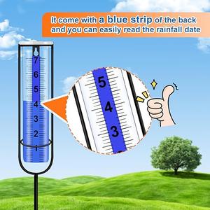 Adofect Rain Gauge - Freeze-Proof Rain Gauge Outdoor with Stake, Upgrade Large Numbers, and Adjustable Height - Detachable Rain Measuring Tool (1 Pack RAIN Gauge)