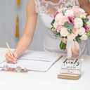 Wedding Decor, Acrylic Wedding Signs, Wedding Decorations for Reception, Wedding Signs for Reception, The Drinks Are on Us Acrylic Plaque Sign with Wood Stand for WeddingReception Decorations (white-3)