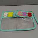 Snack Bag for Travel - Clear Chenille Varsity Letter Flat Pouch with Zipper, 12.28.46 inch Waterproof Clear Nylon Preppy Patch Makeup Cosmetic tote Bags for Women Girls