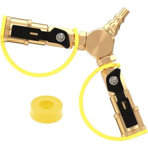 GardenNow 1/4" RV Propane Quick Connect Y Splitter Adapter with Shutoff Valve for RV Trailer, Quick Connect Propane Hose Connect to Motorhome Tabletop Camping Grill 2 Way 1/4" Quick Disconnect Kit