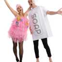 Spooktacular Creations Loofah and Soap Costume, Halloween Couples Costume for Adult for Halloween Cosplay Party (Pink)