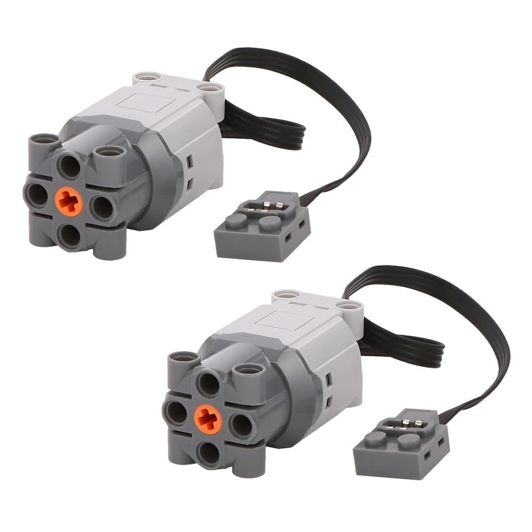 2 Pack L Motor Compatible with LEGO Bricks, Building Block Parts for MOC DIY
