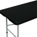 NEWISHER Fitted Rectangle Tablecloth 42 x 72 Inch Elastic Table Cloth Stretch Spandex Table Cover Black Washable Polyester Tables Top Cap Cover for Dining Picnic Camping Indoor and Outdoor