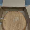 Mayfair Natural Oak Veneer Toilet Seat with Chrome Hinges, Round, Wood