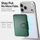 for MagSafe Wallet, Magnetic Phone Wallet RFID Blocking, Slim 5-8 Card Holder with Cash Slot & Clear ID Window, Minimalist Mag Safe Wallets for iPhone 17/16/15/14/13/12 Series, Forest Green
