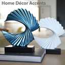 Modern Blue Ocean Wave Sculpture Abstract Resin Statues for Home Decor, Elegant Coffee Table Decor for Living Room, Unique Home Dcor Accents & Art Deco Decor for Office, Shelf, or Entryway