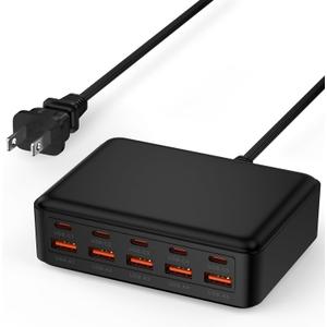 10 Port USB Charging Station for Samsung Galaxy A17 A16 A56 A36 A15 S26 S25 Ultra Pixel 10a 9, 70W USB C Charger Block Multi Port Fast Charging Hub Cube Type C Wall Charger for Multiple Devices iPhone