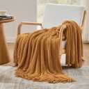 inhand Brown Throw Blanket for Couch Bed,Fall Home Decorative Soft Chunky Chenille Woven Blankets with Tassels,Lightweight Cozy Boho Farmhouse Warm Winter Gifts for Women,50"x60",Medium Thick