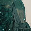 MIYIEONZ Women Sequin Sexy V Neck Shift Dress Sparkly Glitter Sleeveless Short Flowy Loose Party Night Out Club Dress (Medium, Green)