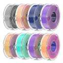 SUNLU 3D Printer Filament Bundle, Silk Filament Multicolor, Individually Vacuum Packed, Dual Color*5, Triple Color *3, 2kg in Total 4 Pack