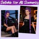 Long Purple Braid Wig, 24 Inch Purple Clip-In Ponytail Wig, Synthetic Braided Ponytail Extension, Pre-Styled Mermaid Hair for Cosplay & Halloween