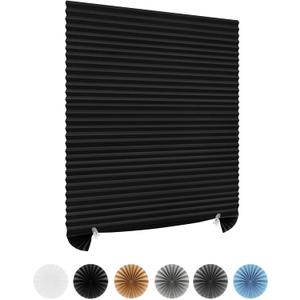 Window Blinds Cordless Blackout No Drill Cut to Size Clip On Stick On Self Adhesive Temporary Blinds Pleated Paper Blinds for Windows Doors Shades for Home Nursery Bedroom Kitchen Bathroom