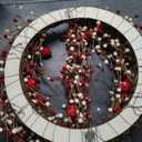 24 Inch Valentines Day Red and White Berries Wreath for Front Door, Heart Shape Shiny Berries Wreath for Home Decor, Wedding Red and White Wreaths for Indoor and Outdoor