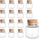 JIUYUE 16 pcs 10 ml Glass Bottles with Cork,Small Glass Vials,Storage Bottles for Liquids(0.35 oz-1.18x1.18 inch)