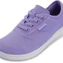 WHITIN Womens Canvas Minimalist Barefoot Sneakers Extra Wide Toe Box Zero Drop Sole Shoes Width Fit Minimus Size 5.5 5.5W Tenis Walking Outdoor Purple 36