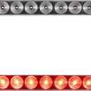 Partsam 2pcs 15" inch Clear Lens Red 11 LED Flange Mount Trailer Truck RV Stop Turn Signal Tail Lamps 3rd Third Brake Light Bar Warning Light ID Bar