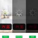 Alarm Clock, LED Digital Clock, Small Wall Clock, Battery Operated, Adjustable 3-Level Led Brightness, Dim Night Mode, 12/24Hr, Cordless, Constantly 1.2'' Digits Display for Bedroom/Travel,Easy to Set
