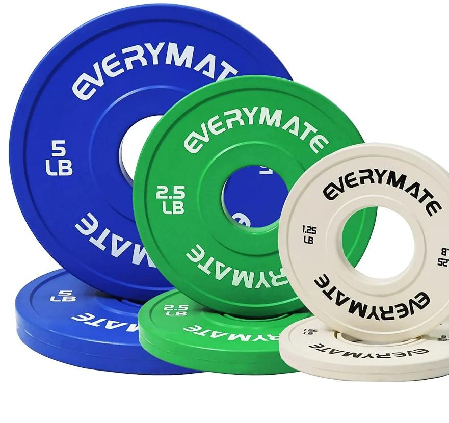 EVERYMATE Change Weight Plates 17.5LB Set Fractional Plate Olympic Bumper Plates for Cross Training Bumper Weight Plates Steel Insert Strength Training Weight Plates