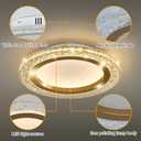 UOFUS 19.68inch Large Gold Flush Mount Ceiling Light 75W Modern Round LED Ceiling Light Fixture 3000K-6000K Super Bright Circle Ceiling Lamp for Living Room Dining Room Bedroom Kitchen Bathroom