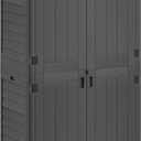 YITAHOME 60 cuft Vertical Outdoor Storage Shed w/o Shelf, Large Waterproof Storage Cabinet for Garden Shed, Tall Outdoor Storage Shed for Garage, Pool Storage, Resin, Lockable, Dark Gray