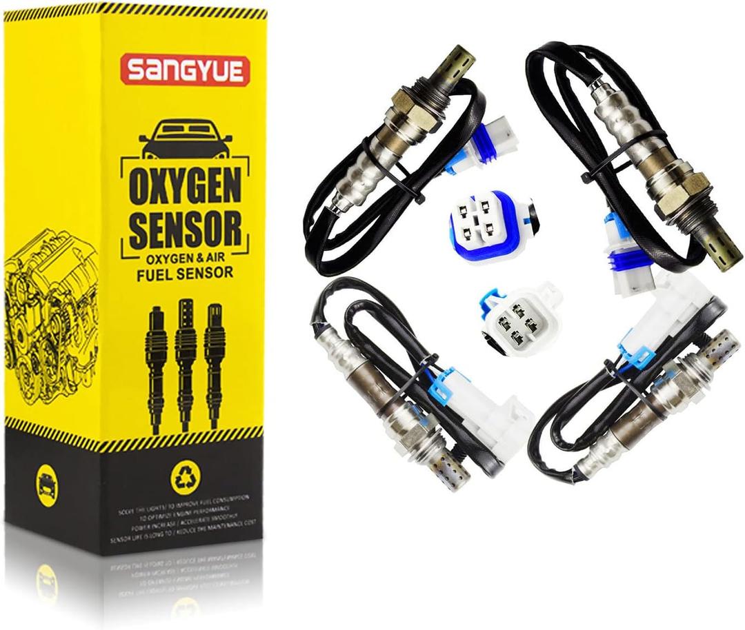 Sangyue 4X Oxygen O2 Sensor for 2008-2013 Chevrolet Silverado 1500 Tahoe Suburban 1500 Upstream + Downstream