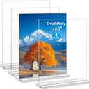 Acrylic Picture Frame 4x6 inches, 4 Pack Clear Plastic Picture Frames Holder Standing,Double Sided Picture Desktop Display for Photo Home Office -Vertical
