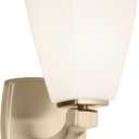Kichler Marant 5" 1-Light Wall Sconce Bathroom Vanity Light Fixture with Opal Glass in Champagne Bronze for Bathroom, Powder Room, Hallway, Fireplace (5" W x 9.5" H), 55214CPZ