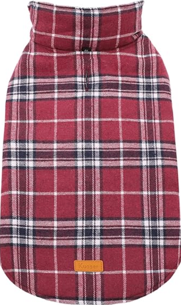 Kuoser Waterproof Dog Coat, Reversible Dog Jacket for Small Dogs, Adjustable Durable Doggie Winter Coat Warm Cozy Puppy Cold Weather Apparel from Small to Large Breed, Red S (Small (Pack of 1))