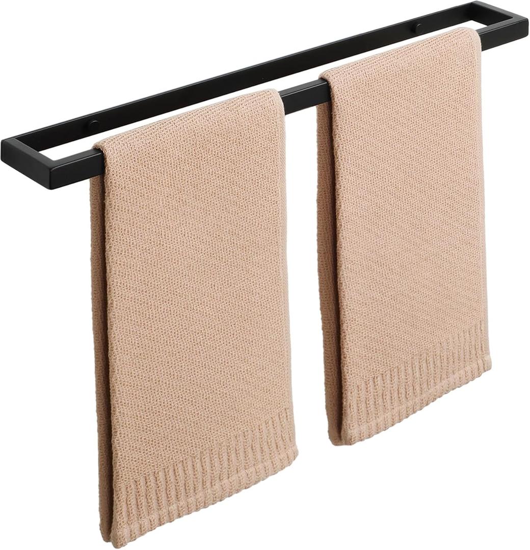 Alise Bath Towel Bars,20 Inch Towel Holder Towel Racks for Bathroom and Lavatory,SUS304 Stainless Steel Hand Towel Hanger Rail Wall Mount, Matte Black GJF050-B